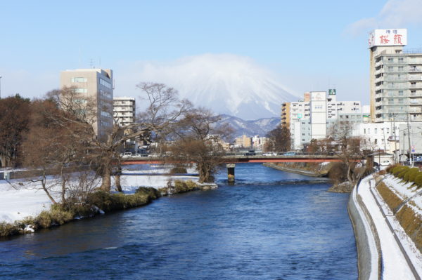 Blick von Morioka Richtung Iwatesan