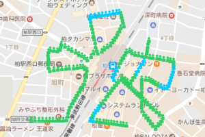 Radioaktivität rund um den Bahnhof Kashiwa im Mai 2015