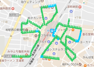 Radioaktivität rund um den Bahnhof Kashiwa im Mai 2016