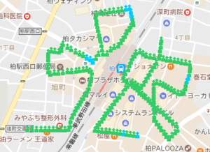 Radioaktivität rund um den Bahnhof Kashiwa im Mai 2017