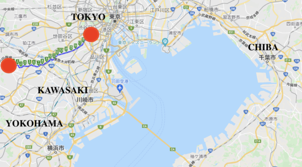 Fahrradroute: Man merkt, wie klein Tokyo eigentlich ist