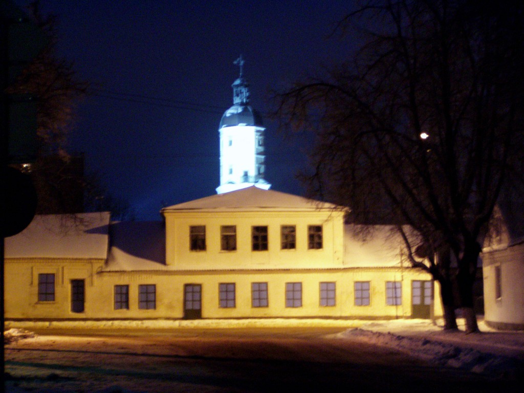 ニャズヴィシュの旧市街：古い市庁舎の塔