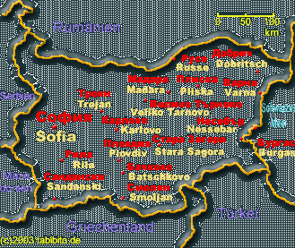 Karte von Bulgarien