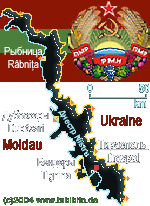Karte und Wappen von Transnistrien