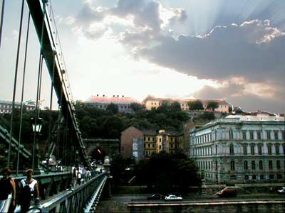 Budapest: View from the chain bridge direction Buda