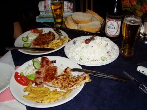 Typical Macedonian dinner