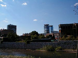 Blick auf die Twin-Towers von Sarajevo