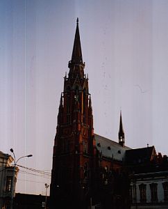 The red parish church of Osijek