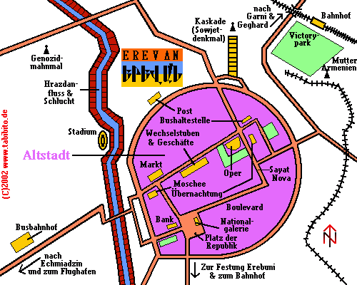 Stadtplan von Jerevan