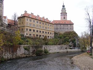 Castle tower and Vltava (Moldau)