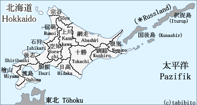 Karte von Hokkaido