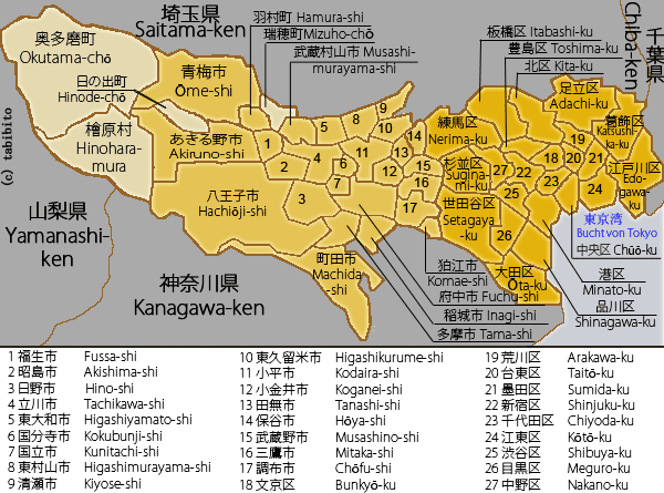 Tokyo - Gesamtkarte