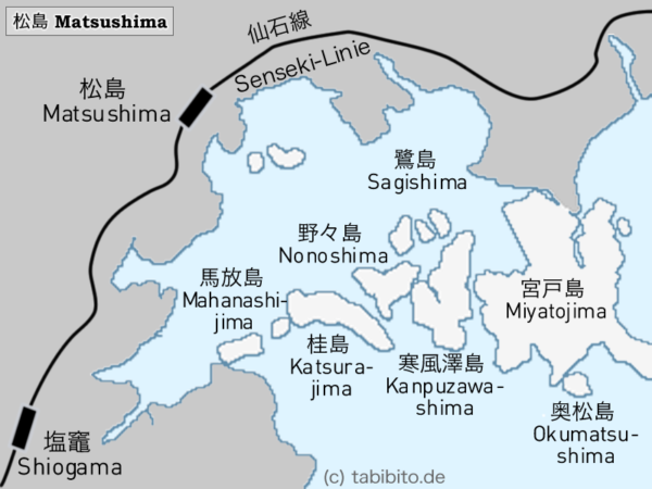 Karte der Bucht von Matsushima