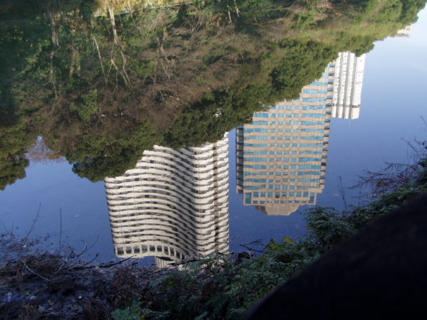 Spiegelbilder im Wassergraben