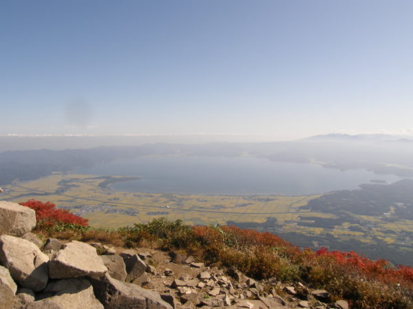 Blick vom Mt. Bandai auf den Inawashiro-See