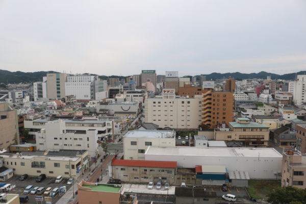 Blick auf das Stadtzentrum von Iwaki