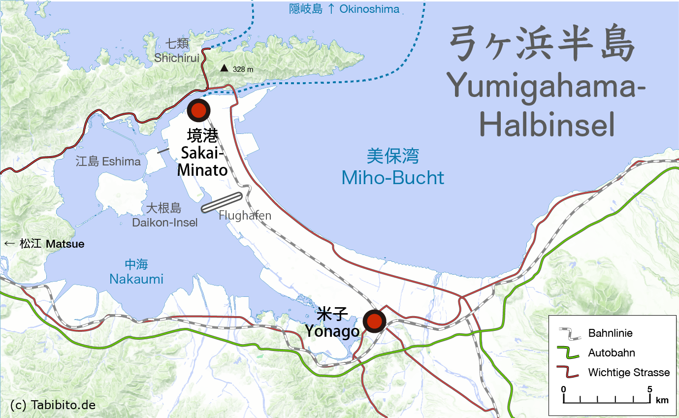 Die Yumigahama-Halbinsel in Tottori
