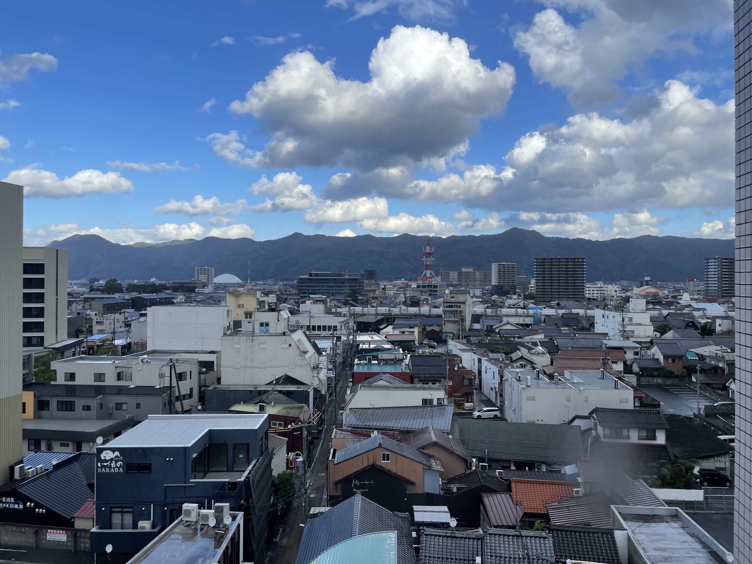 Blick auf das Stadtzentrum von Izumo