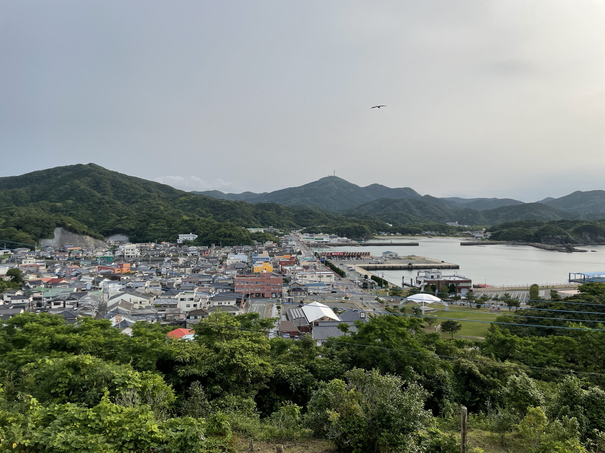 Blick auf Arikawa vom Walpostenberg - im Vordergrund rechts der Hafen