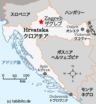 クロアチアの地図：好きな場所をクリックして下さい
