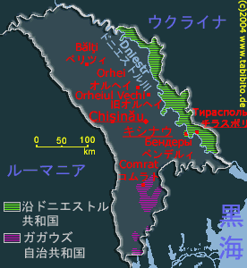 モルドバ共和国の地図：行きたい場所をクリックして下さい