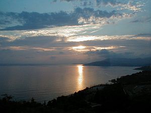 ダルマチアの海岸の日没