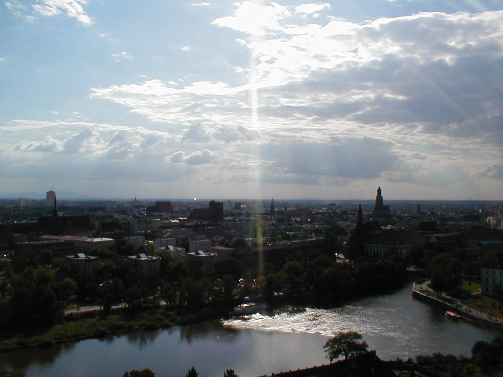 Blick vom Dom über die Oder und das Zentrum