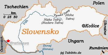 Anklickbare Karte der Slowakei