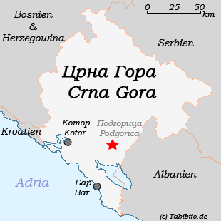 Anklickbare Karte von Montenegro