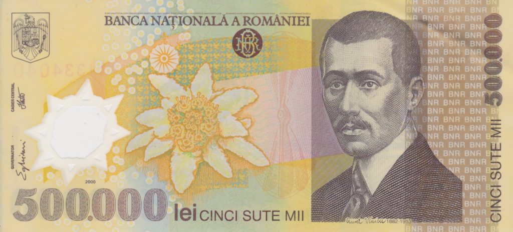 Ziemlich fälschungssicher: 500'000 Lei-Schein