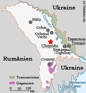 Anklickbare Karte von Moldau