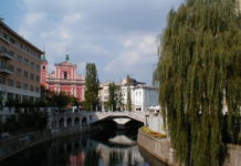 Ljubljana Die drei Brücken und die Franziskanerkirche