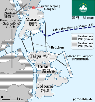 Anklickbare Karte von Macao