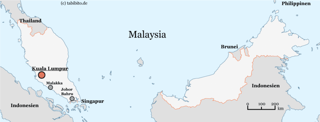Anklickbare Karte Malaysias
