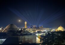 Blick vom East Nanosh-Hotel auf die Altstadt von Buchara