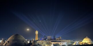 Blick vom East Nanosh-Hotel auf die Altstadt von Buchara