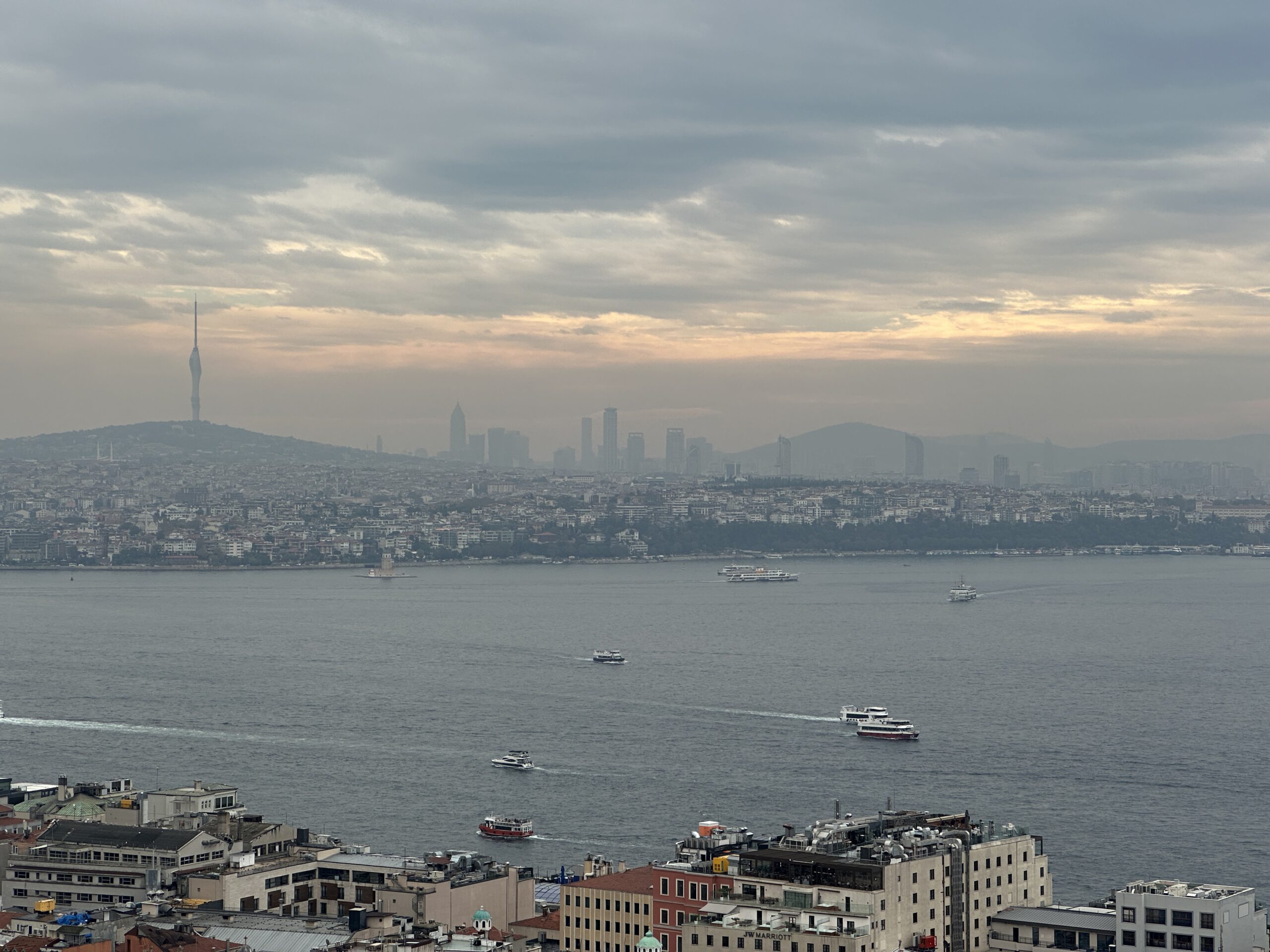 Blick vom Galata-Turm über den Bosporus auf die asiatische Seite von Istanbul